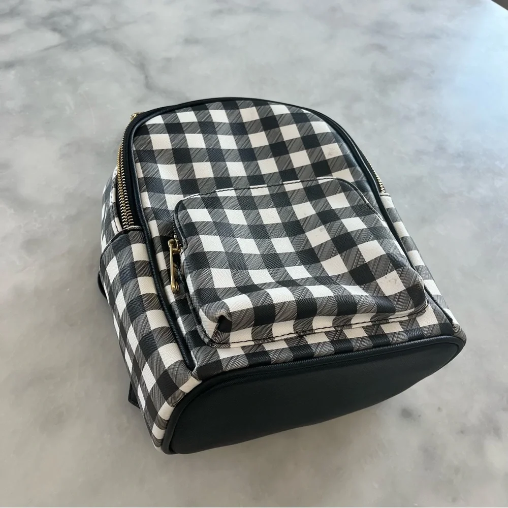 Gingham backpack. 10” x 8”